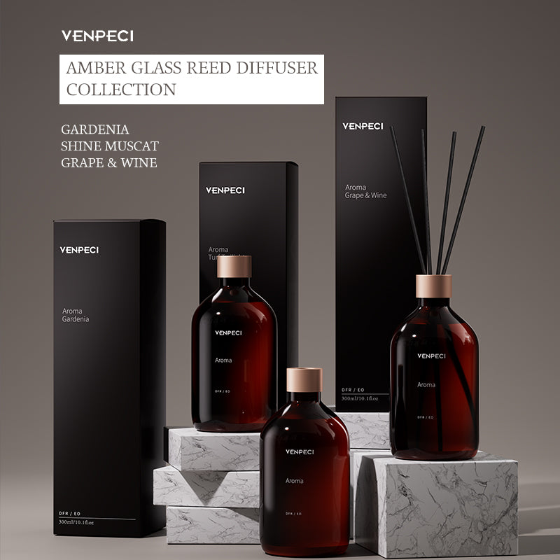 VENPECI Amber Glass Reed Diffuser Collection