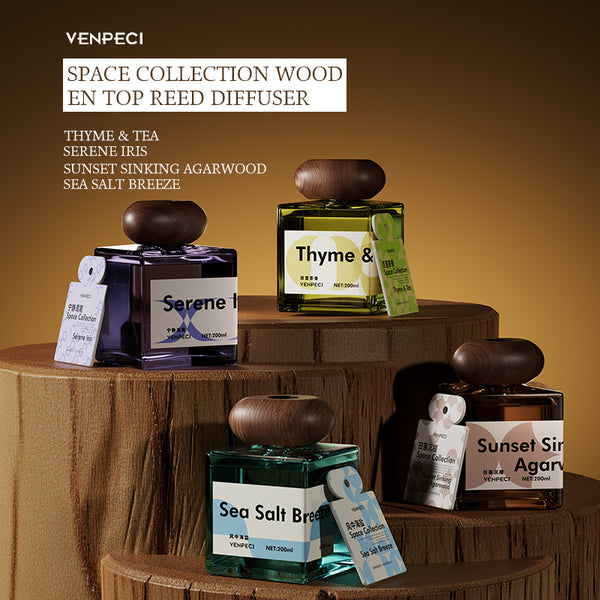 VENPECI Space Collection Wooden Top Reed Diffuser Secondary