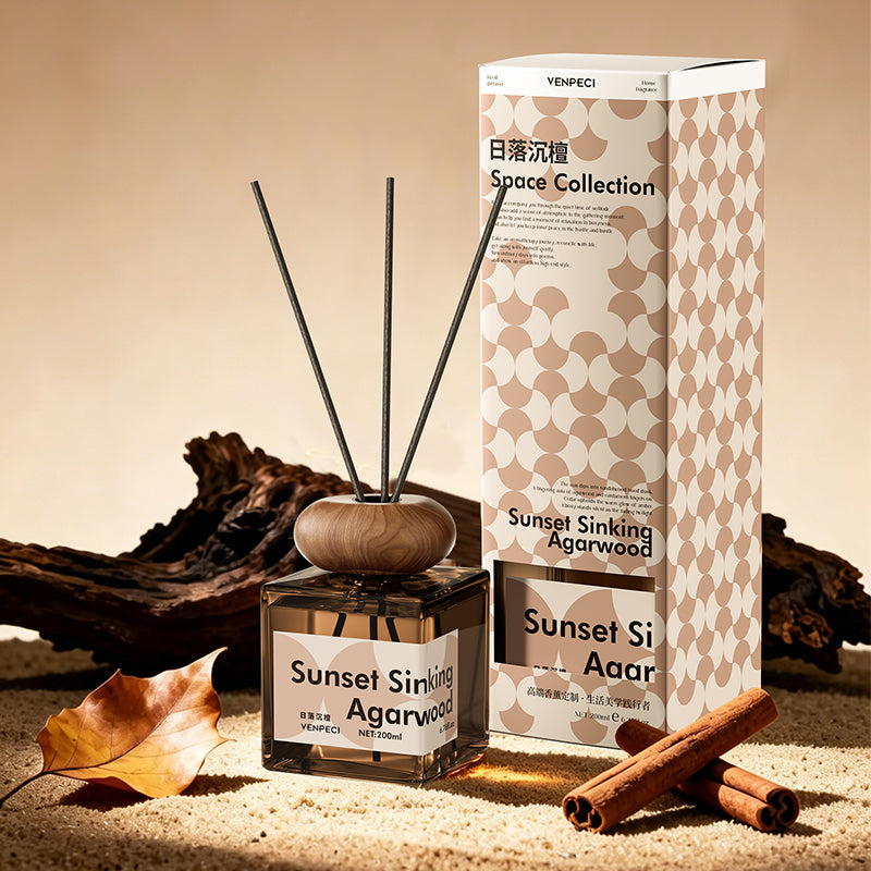 VENPECI Space Collection Wooden Top Reed Diffuser
