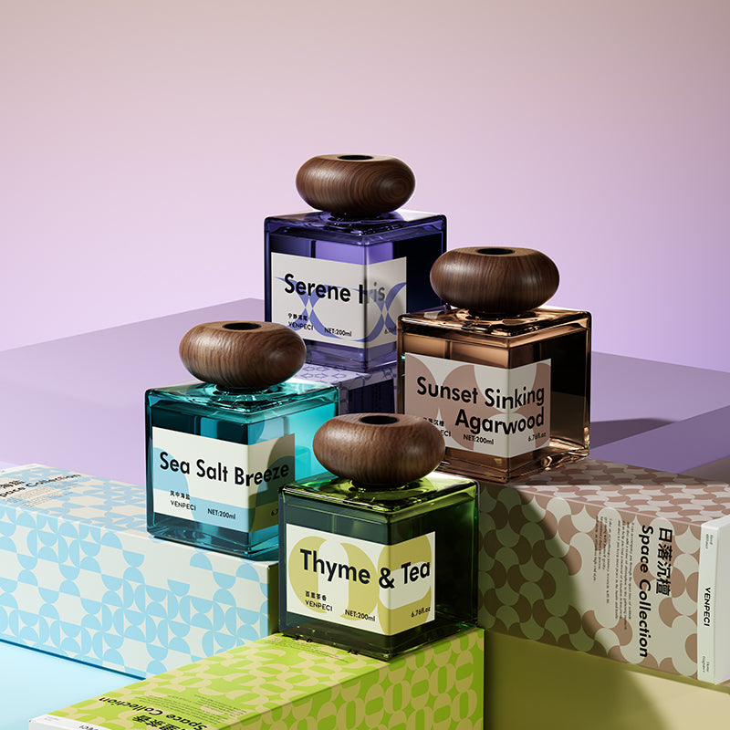 VENPECI Space Collection Wooden Top Reed Diffuser