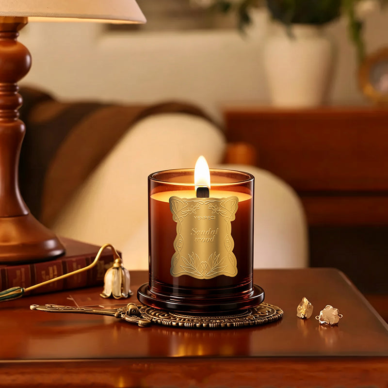 VENPECI Sensory Atlas Collection Scented Candle with Glass Cloche